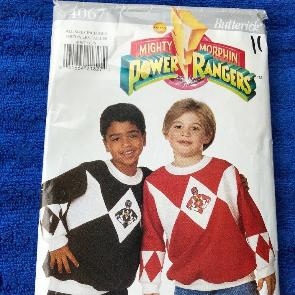 Butterick 4067 Sewing Pattern Power Rangers
